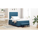 Box spring seng med hovedgærde Mørkeblå 190 x 120 cm Fløjl