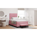 Box spring seng med hovedgærde Lyserød 190 x 120 cm Fløjl