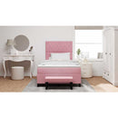 Box spring seng med hovedgærde Lyserød 190 x 120 cm Fløjl