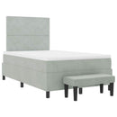 Box spring seng med hovedgærde Lysegrå 200 x 120 cm Fløjl