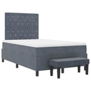 Box spring seng med hovedgærde Mørkegrå 200 x 120 cm Fløjl