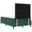 Box spring seng med hovedgærde Mørkegrøn 200 x 120 cm Fløjl
