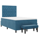 Box spring seng med hovedgærde Mørkeblå 200 x 120 cm Fløjl