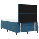Box spring seng med hovedgærde Mørkeblå 200 x 120 cm Fløjl