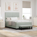 Box spring seng med hovedgærde Lysegrå 190 x 140 cm Fløjl
