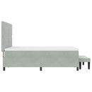 Box spring seng med hovedgærde Lysegrå 190 x 140 cm Fløjl