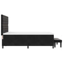 Box spring seng med hovedgærde Sort 190 x 140 cm Fløjl
