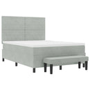 Box spring seng med pude Lysegrå 200 x 140 cm Fløjl