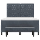 Box spring seng med hovedgærde Mørkegrå 200 x 140 cm Fløjl