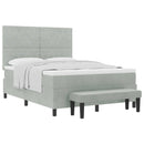 Box spring seng med hovedgærde Lysegrå 200 x 160 cm Fløjl