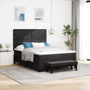 Box spring seng med hovedgærde Sort 200 x 160 cm Fløjl
