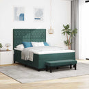 Box spring seng med hovedgærde Mørkegrøn 200 x 160 cm Fløjl