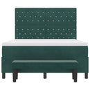 Box spring seng med hovedgærde Mørkegrøn 200 x 160 cm Fløjl