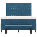 Box spring seng med hovedgærde Mørkeblå 200 x 160 cm Fløjl