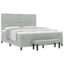Box spring seng med hovedgærde Lysegrå 200 x 180 cm Fløjl