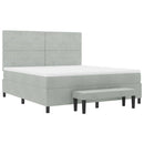 Box spring seng med hovedgærde Lysegrå 200 x 180 cm Fløjl