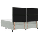 Box spring seng med hovedgærde Lysegrå 200 x 180 cm Fløjl