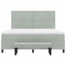 Box spring seng med hovedgærde Lysegrå 200 x 180 cm Fløjl