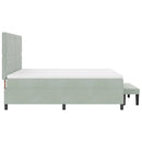 Box spring seng med hovedgærde Lysegrå 200 x 180 cm Fløjl