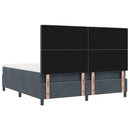 Box spring seng med hovedgærde Mørkegrå 200 x 180 cm Fløjl
