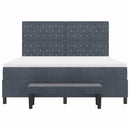 Box spring seng med hovedgærde Mørkegrå 200 x 180 cm Fløjl