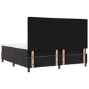 Box spring seng med hovedgærde Sort 200 x 180 cm Fløjl