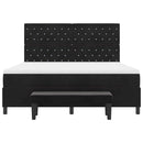Box spring seng med hovedgærde Sort 200 x 180 cm Fløjl