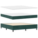 Box spring seng med hovedgærde Mørkegrøn 200 x 180 cm Fløjl
