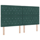 Box spring seng med hovedgærde Mørkegrøn 200 x 180 cm Fløjl