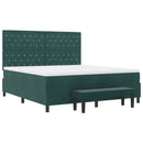 Box spring seng med hovedgærde Mørkegrøn 200 x 180 cm Fløjl