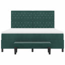 Box spring seng med hovedgærde Mørkegrøn 200 x 180 cm Fløjl