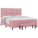 Box spring seng med hovedgærde Lyserød 200 x 180 cm Fløjl