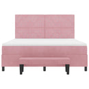 Box spring seng med hovedgærde Lyserød 200 x 180 cm Fløjl