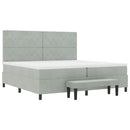 Box spring seng med madras Lysegrå 200 x 200 cm Fløjl