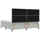 Box spring seng med madras Lysegrå 200 x 200 cm Fløjl