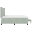 Box spring seng med madras Lysegrå 200 x 200 cm Fløjl