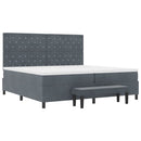 Box spring seng med madras Mørkegrå 200 x 200 cm Fløjl