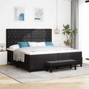 Box spring seng med madras Sort 200 x 200 cm Fløjl