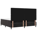 Box spring seng med madras Sort 200 x 200 cm Fløjl