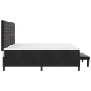 Box spring seng med madras Sort 200 x 200 cm Fløjl