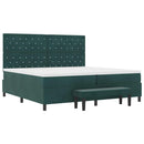 Box spring seng med madras Mørkegrøn 200 x 200 cm Fløjl