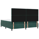 Box spring seng med madras Mørkegrøn 200 x 200 cm Fløjl