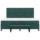 Box spring seng med madras Mørkegrøn 200 x 200 cm Fløjl