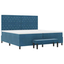 Box spring seng med madras Mørkeblå 200 x 200 cm Fløjl