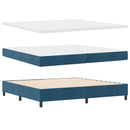 Box spring seng med madras Mørkeblå 200 x 200 cm Fløjl