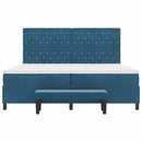 Box spring seng med madras Mørkeblå 200 x 200 cm Fløjl