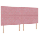 Box spring seng med madras Lyserød 200 x 200 cm Fløjl