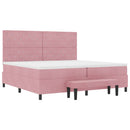 Box spring seng med madras Lyserød 200 x 200 cm Fløjl