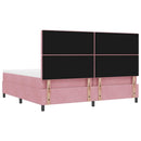 Box spring seng med madras Lyserød 200 x 200 cm Fløjl