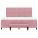 Box spring seng med madras Lyserød 200 x 200 cm Fløjl